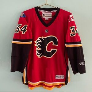 Calgary Flames Kiprusoff Jersey NHL Hockey 34 Youth L XL Reebok RARE HTF
